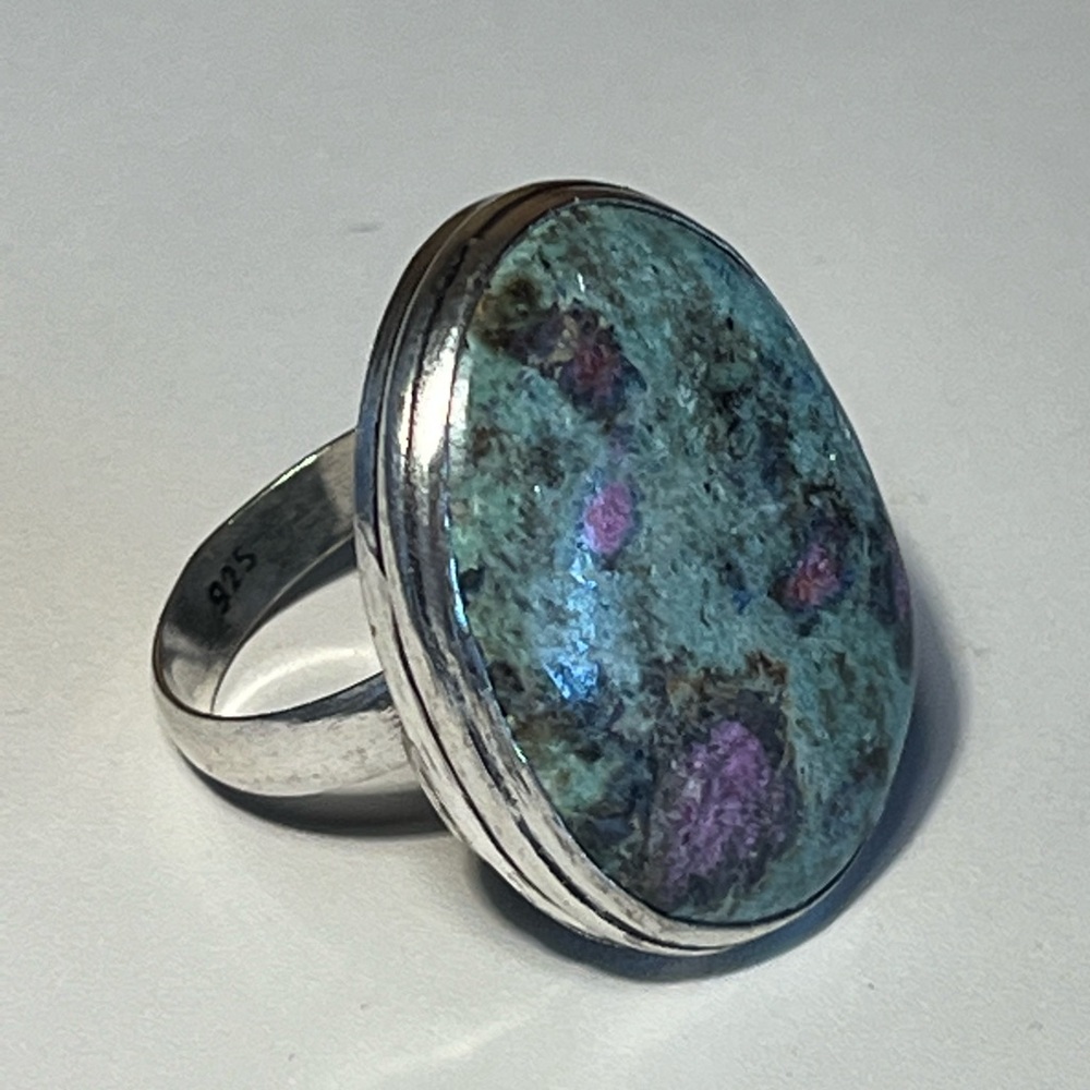 Turquoise (Ruby Fuschite) Silver Ring